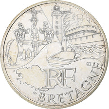 France, 10 Euro, 2011, Paris, Bretagne, MS(63), Silver, KM:1730