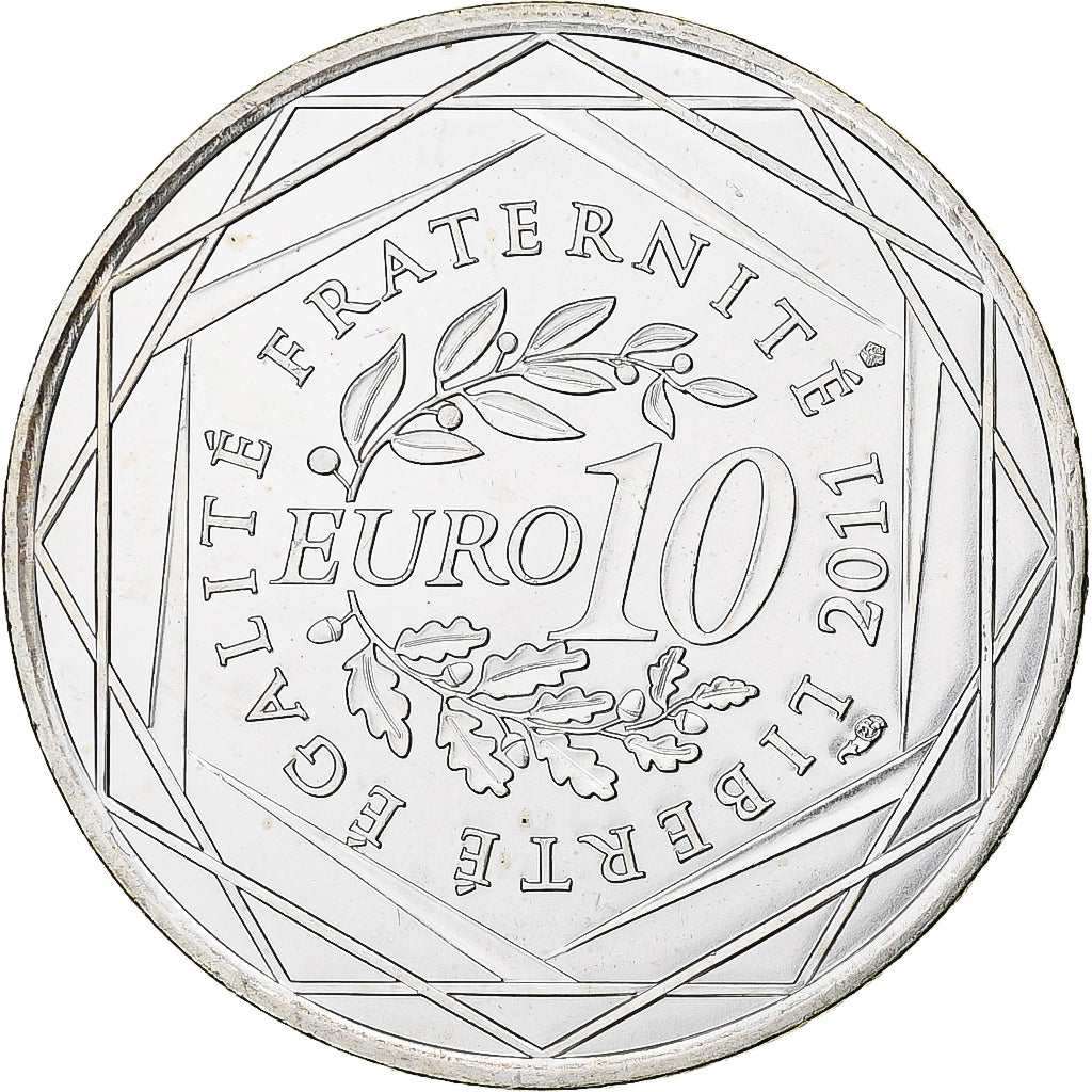 France, 10 Euro, Nord-Pas de Calais, 2011, Paris, MS(64), Silver, KM:1880