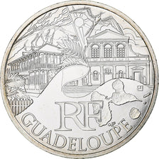 France, 10 Euro, 2011, Paris, Guadeloupe, MS(63), Silver, KM:1737