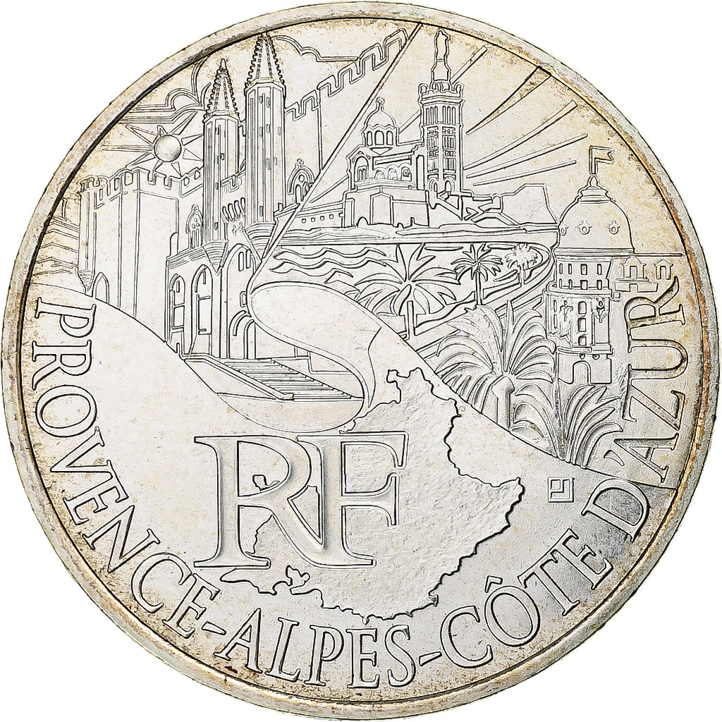 France, 10 Euro, 2011, Paris, Provence Alpes Côte d'Azur, MS(63), Silver