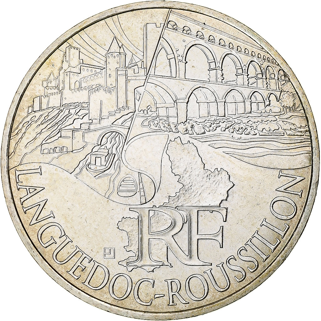 France, 10 Euro, 2011, Paris, Languedoc roussillon, MS(63), Silver, KM:1741