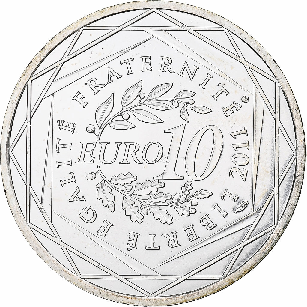 France, 10 Euro, 2011, Paris, Limousin, MS(63), Silver, KM:1742