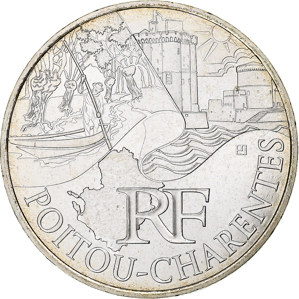 France, 10 Euro, 2011, Paris, Poitou-Charente, SPL, Argent, KM:1748