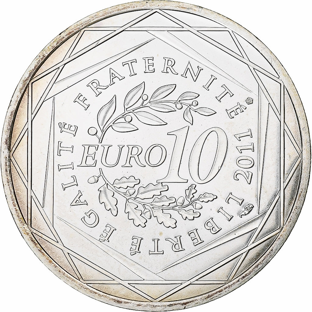 France, 10 Euro, Martinique, 2011, Paris, MS(64), Silver, KM:1744