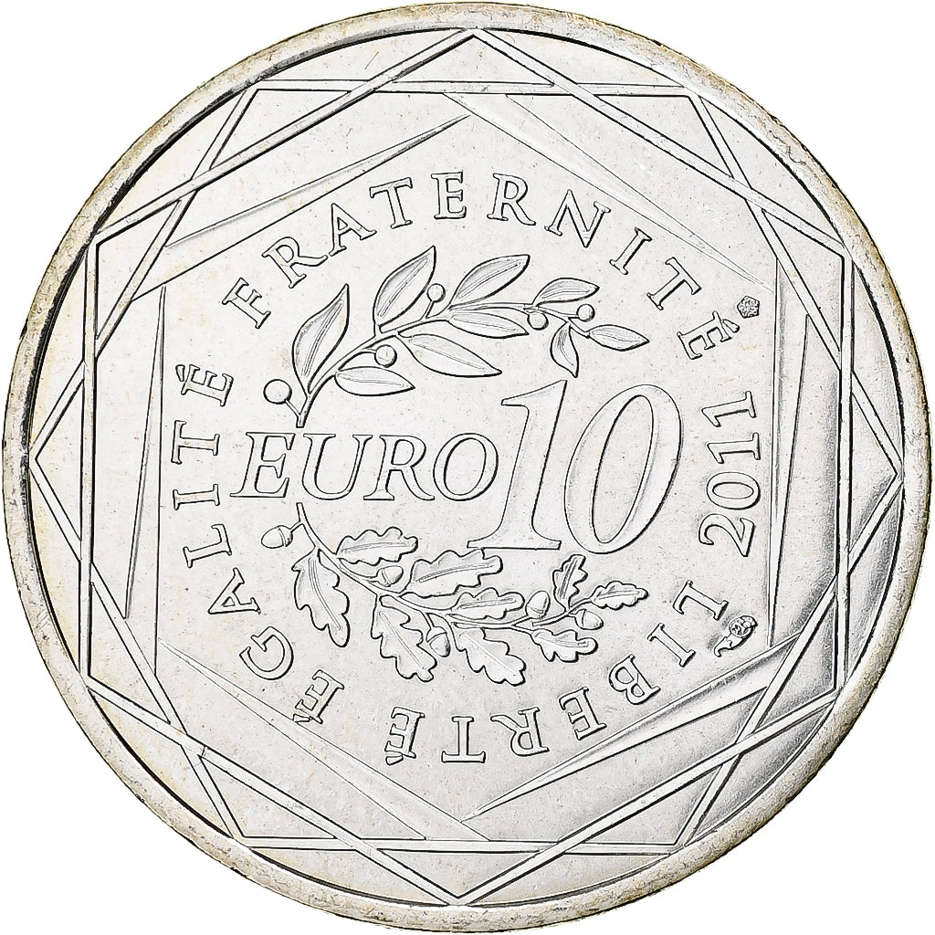 France, 10 Euro, Alsace, 2011, Paris, MS(64), Silver, KM:1734
