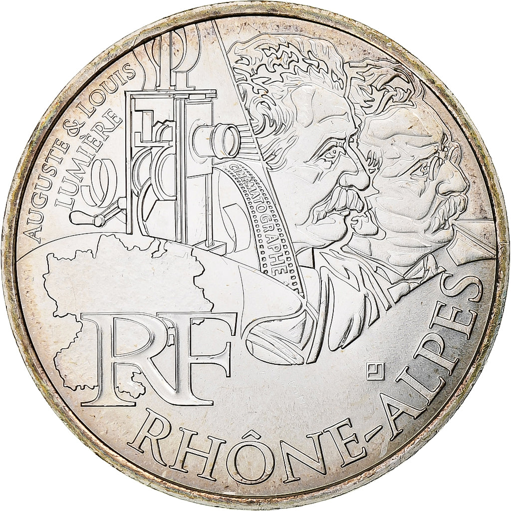 France, 10 Euro, Rhône Alpes, 2012, Paris, MS(64), Silver, Gadoury:EU514