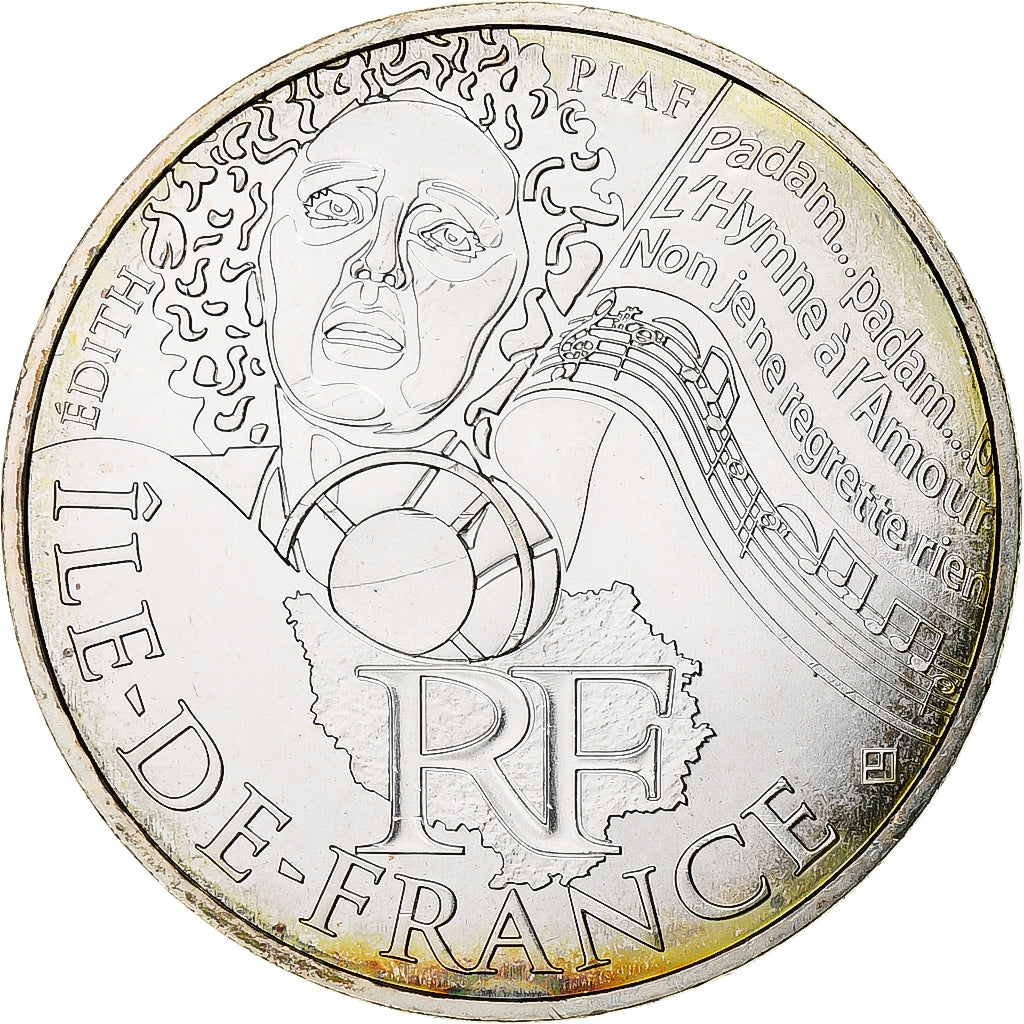 France, 10 Euro, 2012, Paris, Ile De France, MS(63), Silver, KM:1875