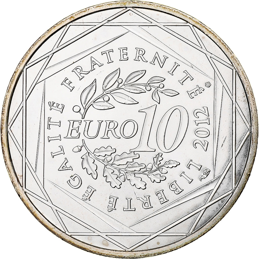 France, 10 Euro, 2012, Paris, Ile De France, MS(63), Silver, KM:1875