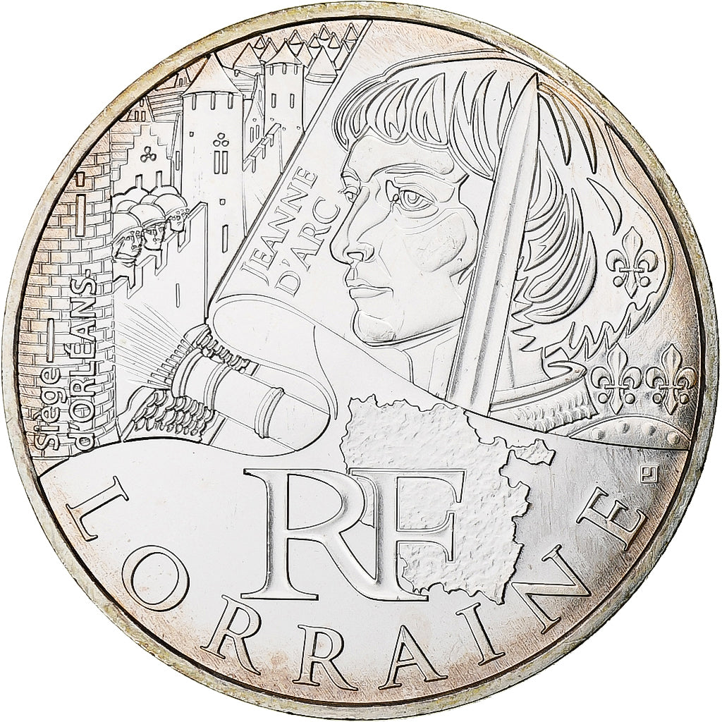 France, 10 Euro, Euros des régions, 2012, Paris, Lorraine, MS(63), Silver