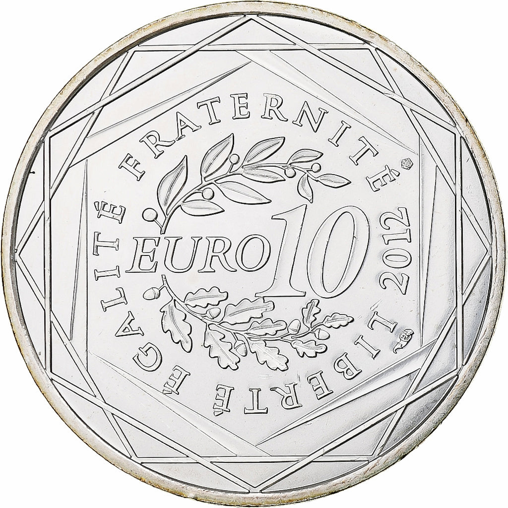 France, 10 Euro, Euros des régions, 2012, Paris, Lorraine, MS(63), Silver