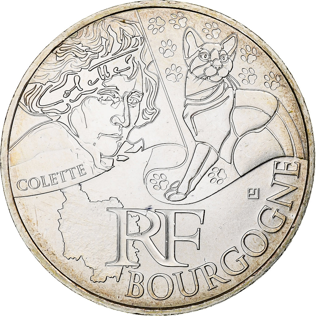 Francja, 10 Euro, Bourgogne, 2012, Paris, MS(63), Srebro, Gadoury:EU514, KM:1867