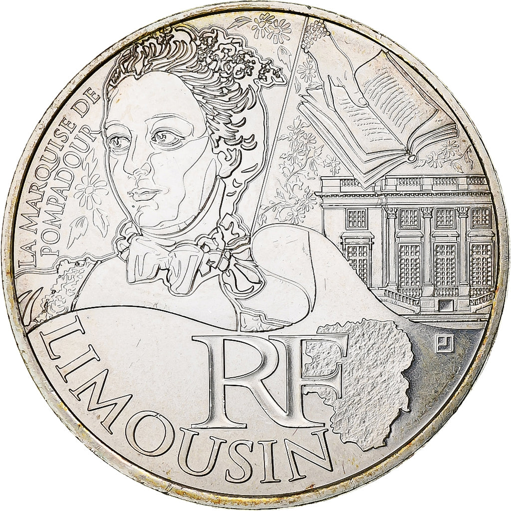 Frankrijk, 10 Euro, Limousin, 2012, Paris, UNC-, Zilver, KM:1878