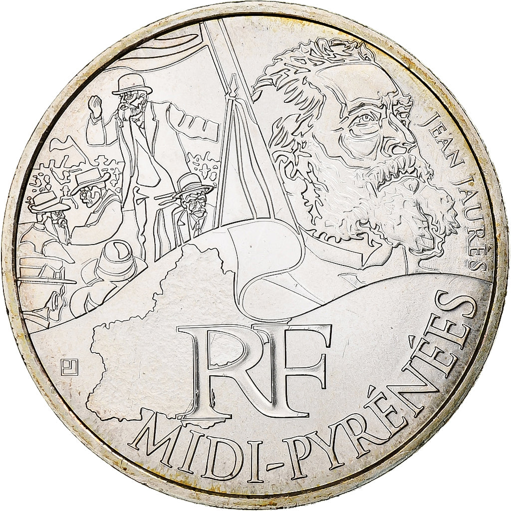 France, 10 Euro, Midi-Pyrénées, 2012, Paris, MS(63), Silver, KM:1887