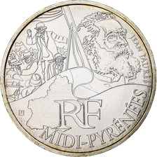 France, 10 Euro, Midi-Pyrénées, 2012, Paris, MS(63), Silver, KM:1887