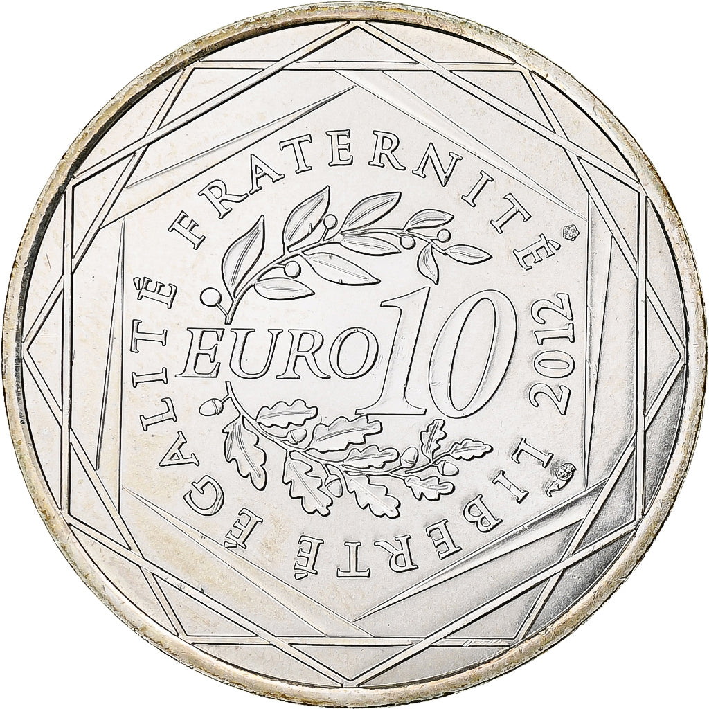 France, 10 Euro, Midi-Pyrénées, 2012, Paris, MS(63), Silver, KM:1887