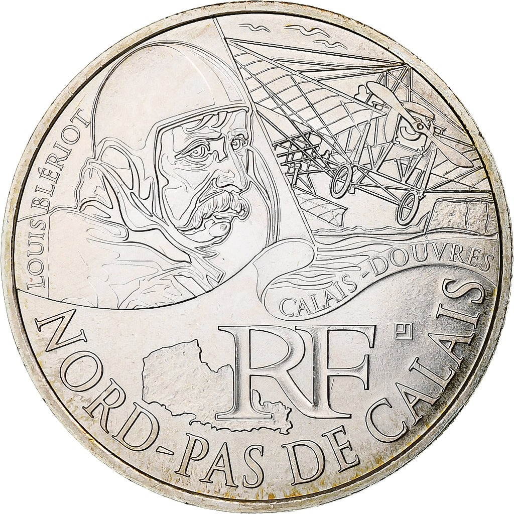 France, 10 Euro, Nord-Pas de Calais, 2012, Paris, MS(63), Silver, KM:1880