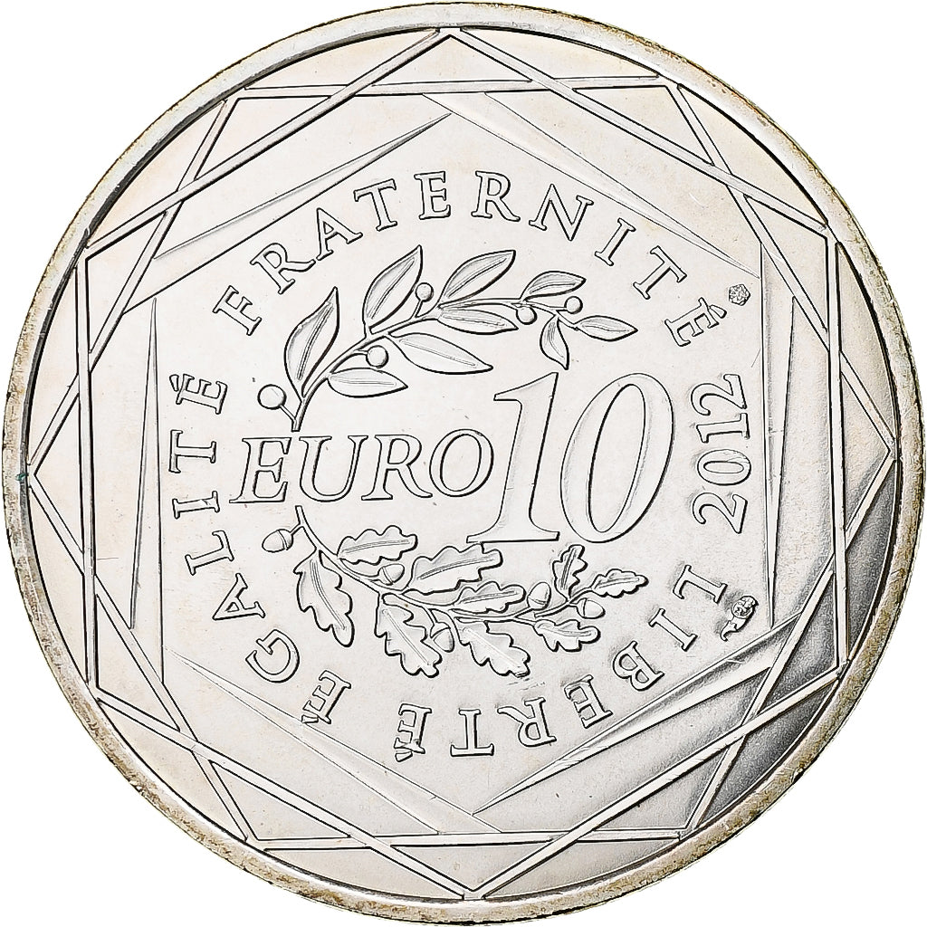 France, 10 Euro, Haute Normandie, 2012, Paris, MS(63), Silver, Gadoury:EU514