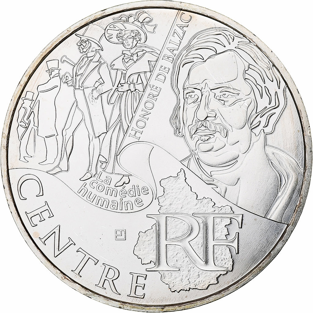 France, 10 Euro, Centre, 2012, Paris, Silver, MS(63), Gadoury:EU514, KM:1868
