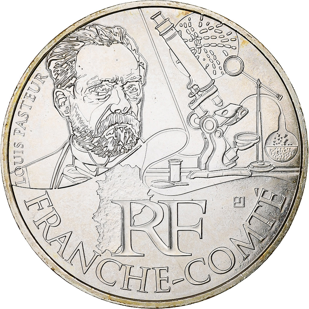 Francja, 10 Euro, Franche-Comté, 2012, Paris, MS(63), Srebro, KM:1871