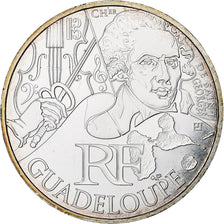 Francja, 10 Euro, Guadeloupe, 2012, Paris, MS(63), Srebro, Gadoury:EU514