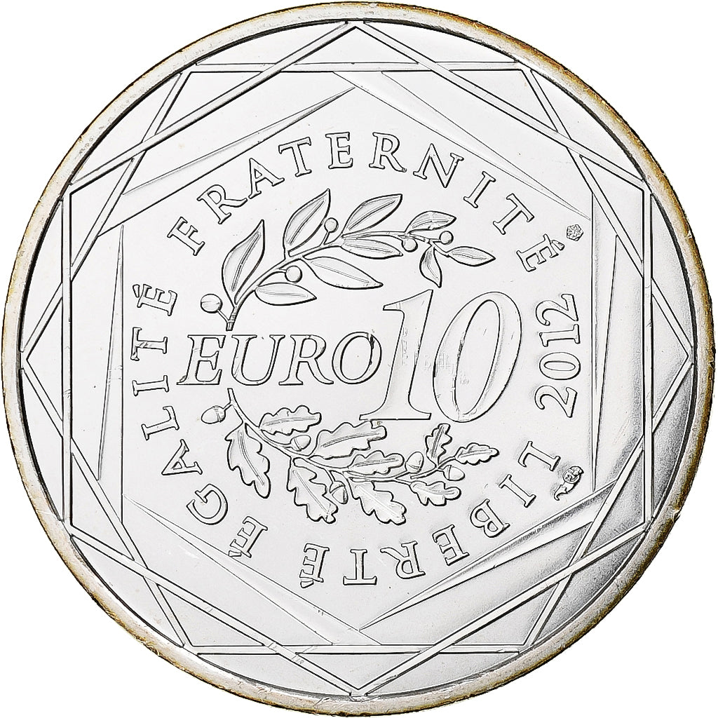 Francja, 10 Euro, Guadeloupe, 2012, Paris, MS(63), Srebro, Gadoury:EU514