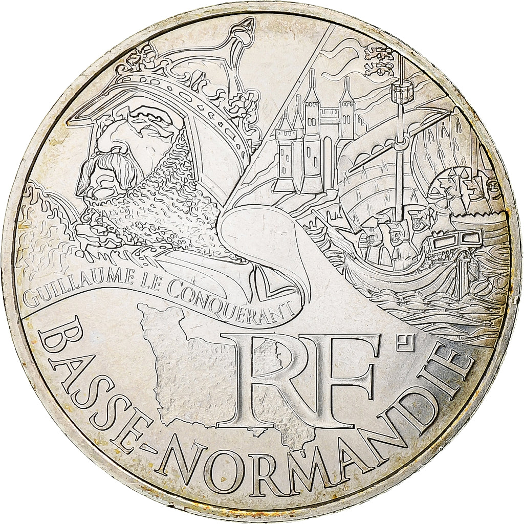 France, 10 Euro, 2012, Paris, Basse-Normandie, MS(64), Silver