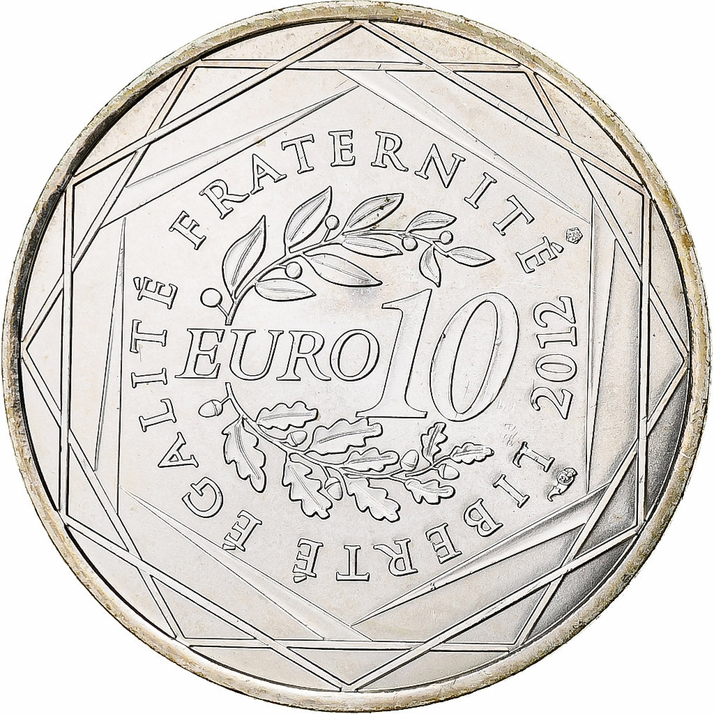 France, 10 Euro, 2012, Paris, Basse-Normandie, MS(64), Silver