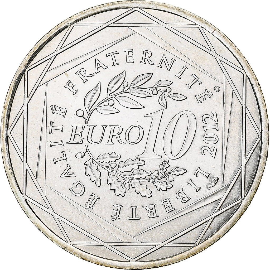 Francja, 10 Euro, Auvergne, 2012, Paris, MS(63), Srebro, Gadoury:EU514, KM:1864