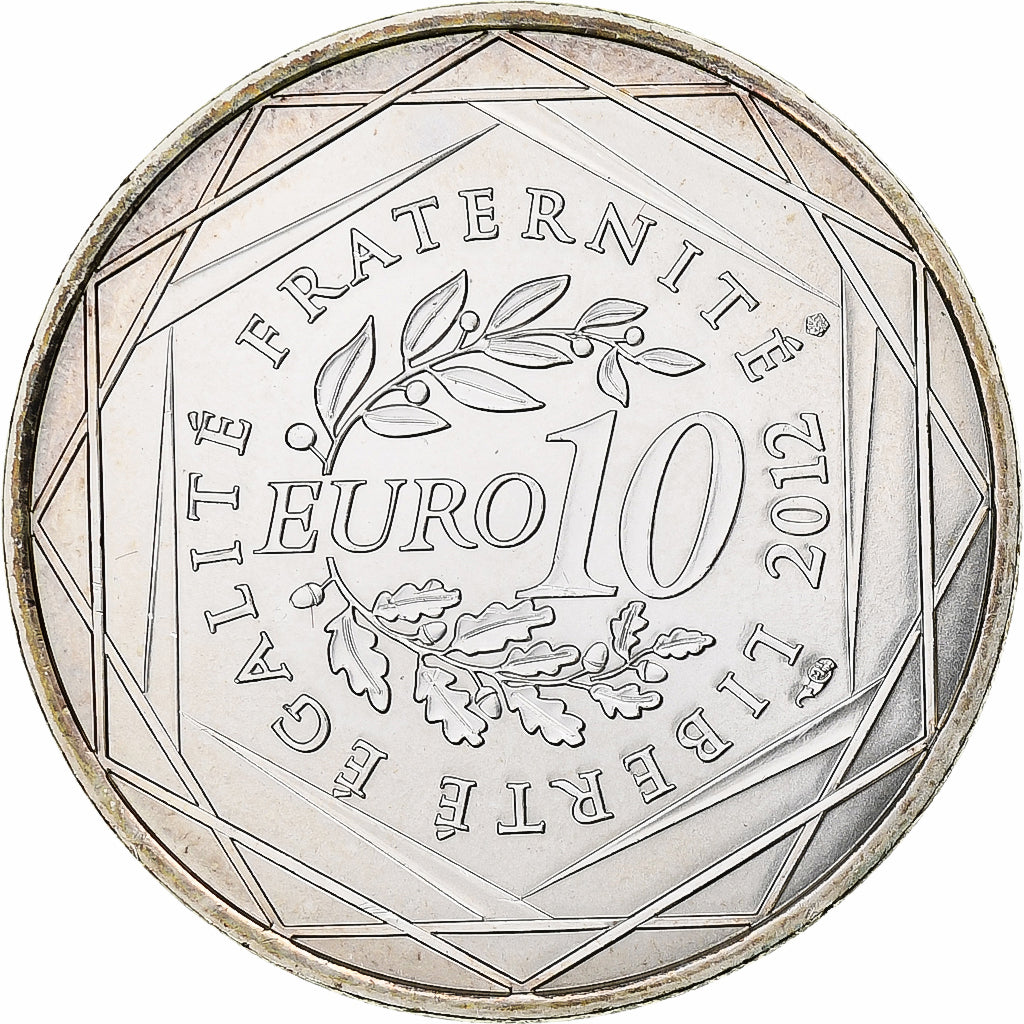 Francja, 10 Euro, Languedoc-Rousillon, 2012, Paris, MS(63), Srebro