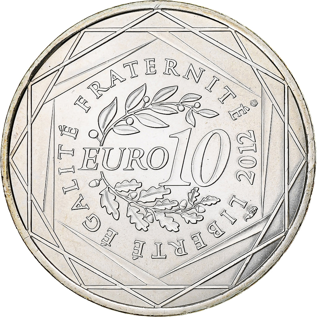 France, 10 Euro, Aquitaine, 2012, Paris, MS(63), Silver, KM:1863