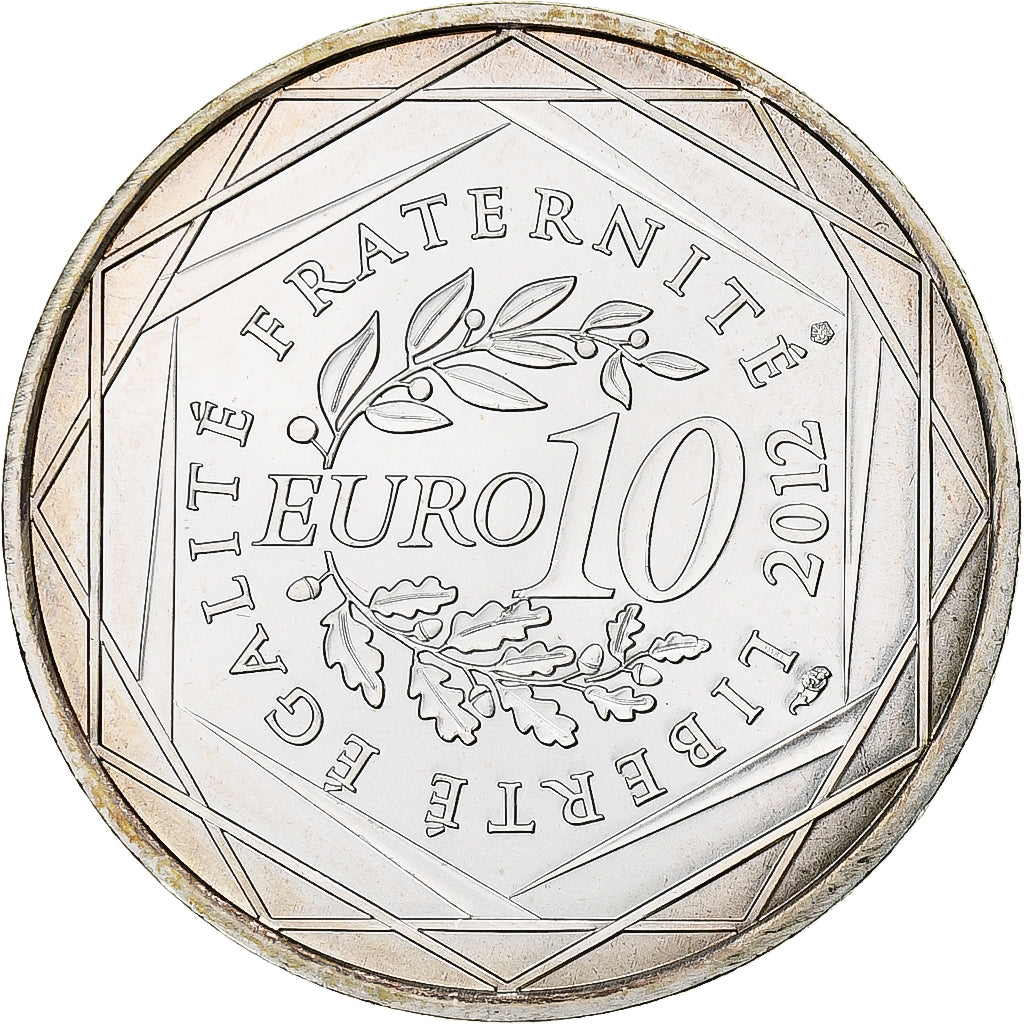 France, 10 Euro, 2012, Paris, Martinique, MS(63), Silver, KM:1879
