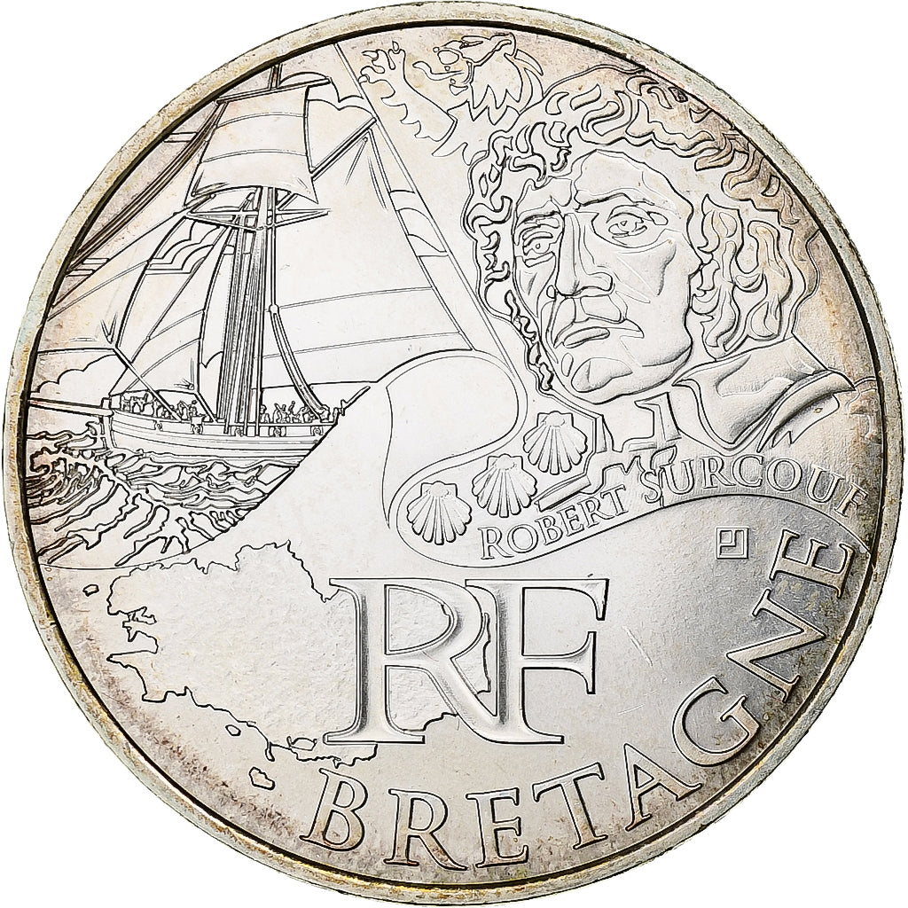 France, 10 Euro, Bretagne, 2012, Paris, MS(63), Silver, Gadoury:EU514, KM:1866