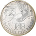 France, 10 Euro, Poitou-Charentes, 2012, Paris, MS(63), Silver, KM:1883