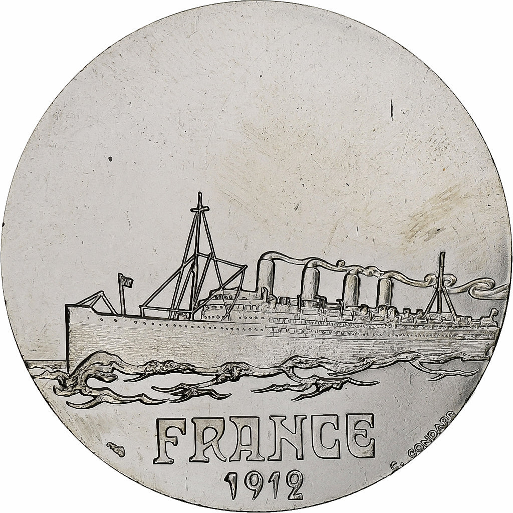 França, medalha, Les Grands Transatlantiques, France, 1912, MS(64)