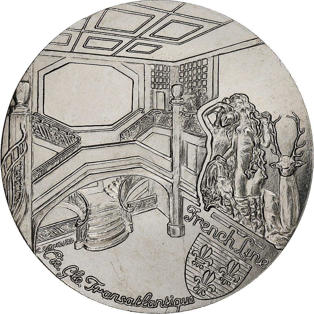 Frankrijk, Medaille, Les Grands Transatlantiques, Ile de France, Shipping, UNC-