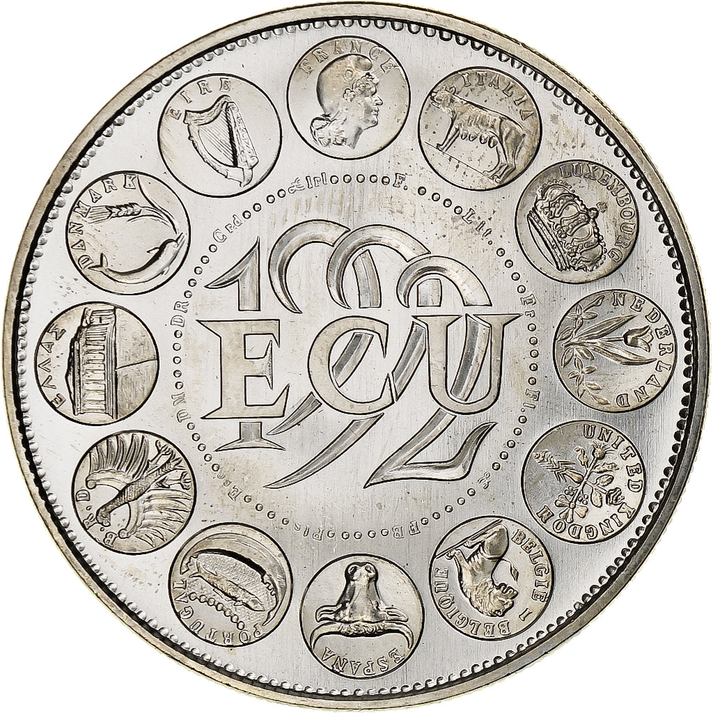 France, Medal, Ecu Europa, Marianne, 1992, Rodier, MS(64), Copper-nickel