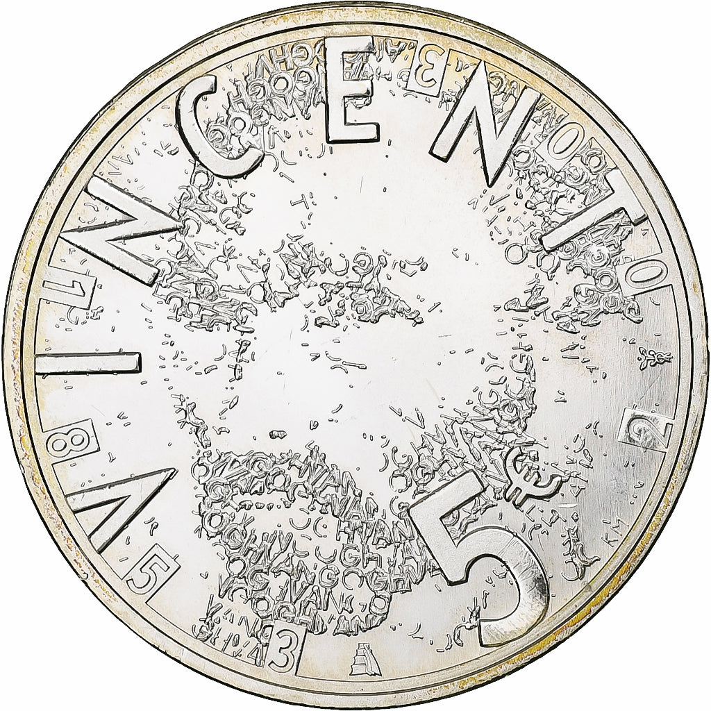 Netherlands, 5 Euro, 2003, Utrecht, Vincent Van Gogh, MS(63), Silver, KM:245