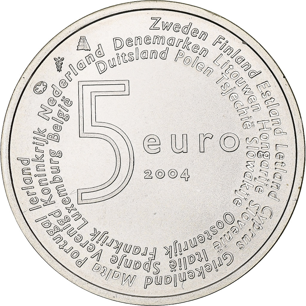 Paesi Bassi, 5 Euro, 2004, Utrecht, SPL, Argento, KM:252