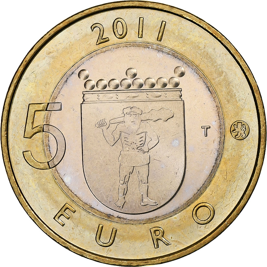 Finland, 5 Euro, Provinces - Lapland, 2011, Vantaa, MS(60-62), Bi-Metallic