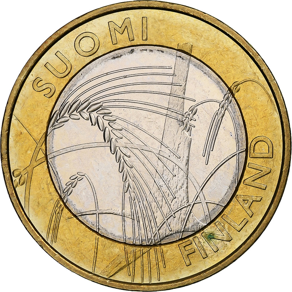 Finlandia, 5 Euro, Provinces - Savonia, 2011, Vantaa, MBC+, Bimetálico, KM:162