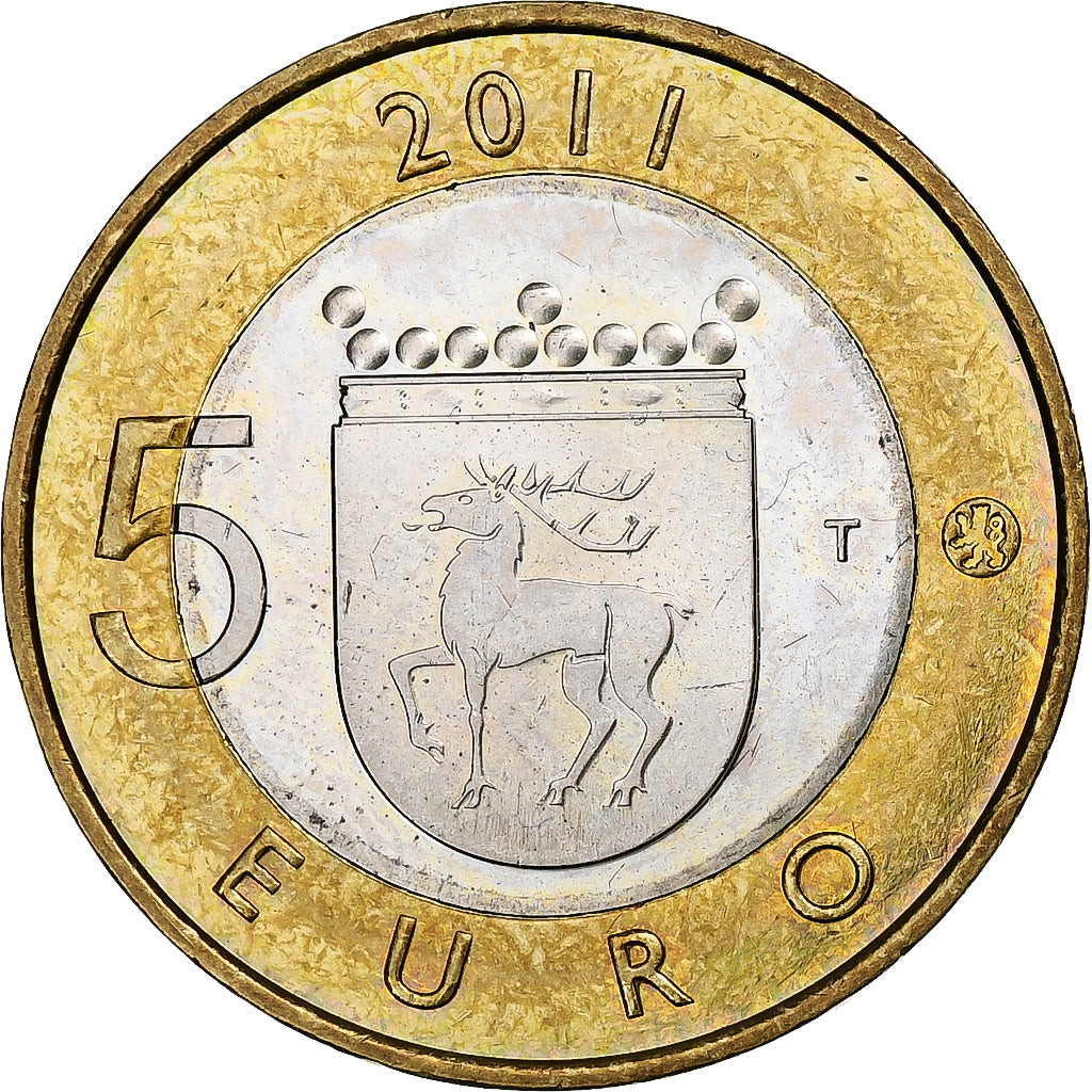 Finlande, 5 Euro, Province d'Åland, 2011, Vantaa, TTB+, Bimétallique, KM:177