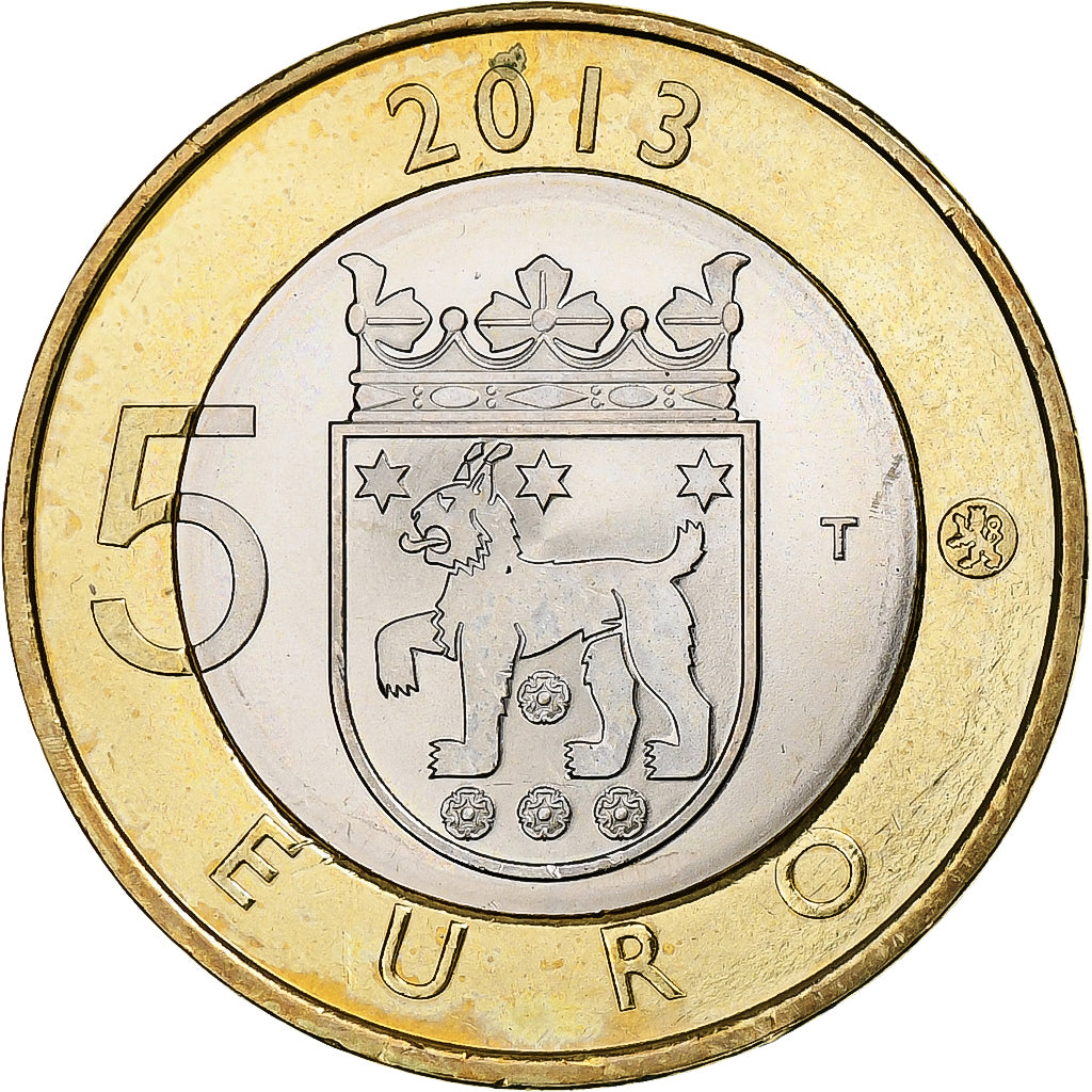 Finlande, 5 Euro, Église de St Laurent en Häme, 2013, SUP+, Bimétallique