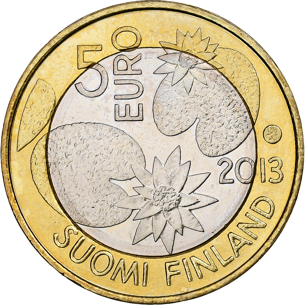 Finland, 5 Euro, Northern Nature Series - Summer, 2013, UNC-, Bi-Metallic