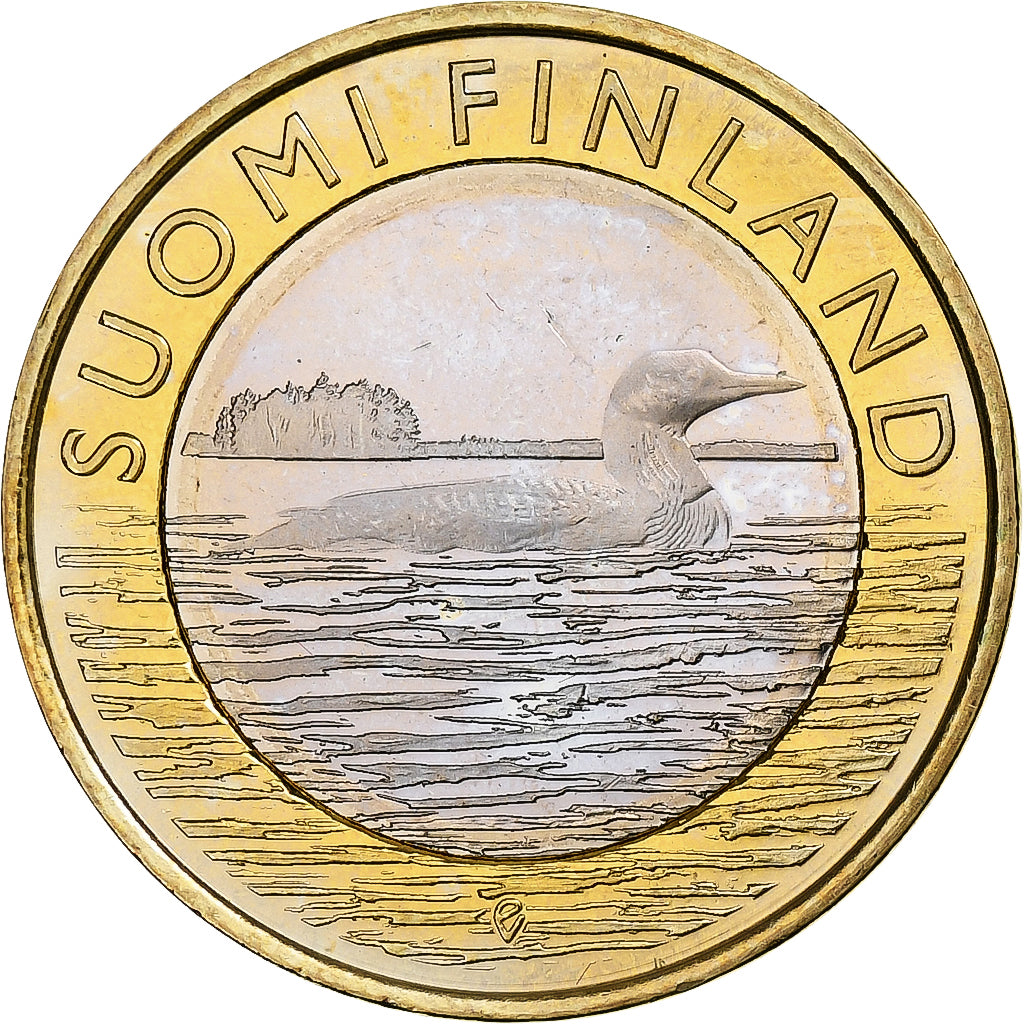 Finland, 5 Euro, Animals of the Provinces - Savonia, 2014, MS(64), Bi-Metallic