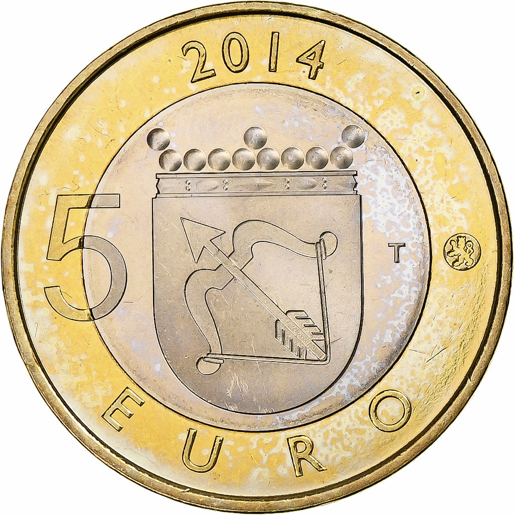 Finland, 5 Euro, Animals of the Provinces - Savonia, 2014, MS(64), Bi-Metallic