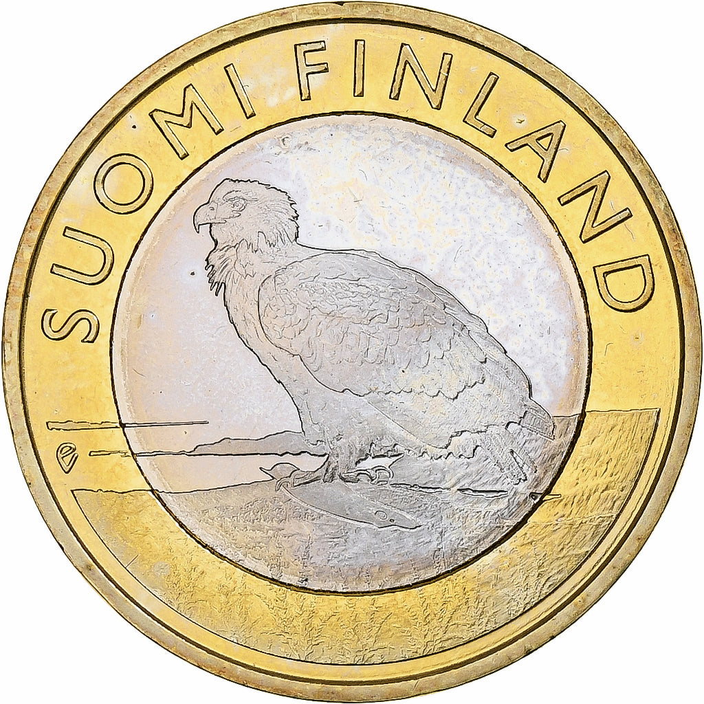Finland, 5 Euro, Le pygargue à queue blanche en Åland, 2014, UNC-, Bi-Metallic