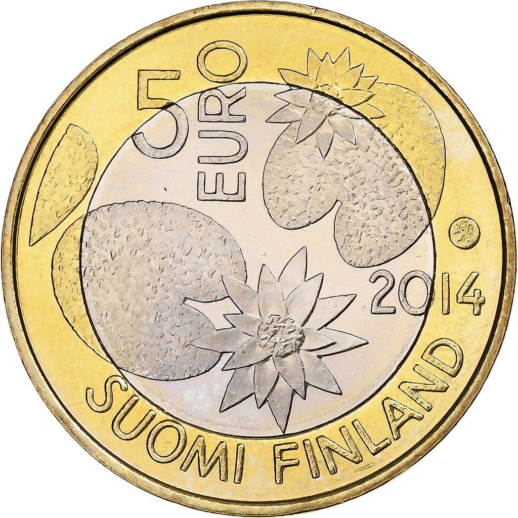 Finland, 5 Euro, Nordic Nature Series - Waters, 2014, UNC-, Bi-Metallic, KM:206