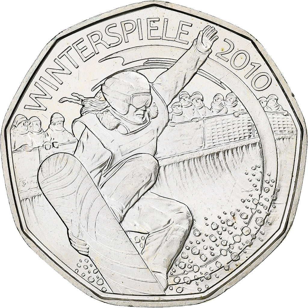 Austria, 5 Euro, Snowboard, 2010, Vienna, MS(65-70), Silver, KM:3192
