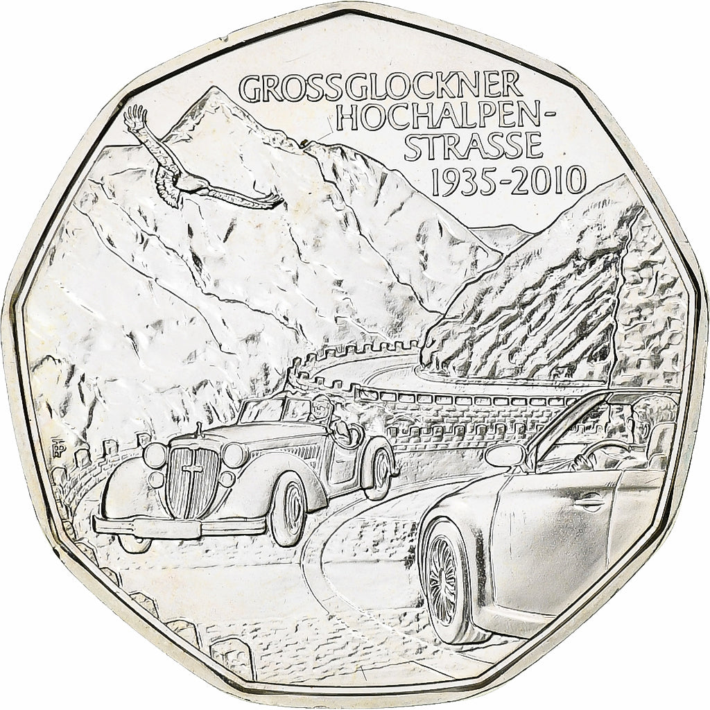 Oostenrijk, 5 Euro, Grossglockner High Alpine Road, 2010, Vienna, UNC-, Zilver