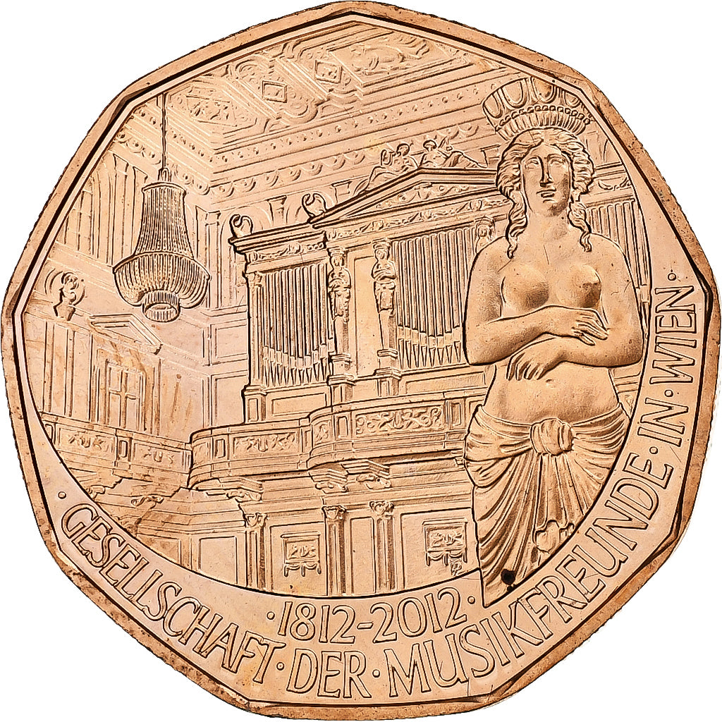 Oostenrijk, 5 Euro, Society of Music Lovers, 2012, Vienna, UNC-, Koper
